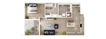 a floor plan of a 1 bedroom apartment at the crossings at white marsh apartments in white marsh