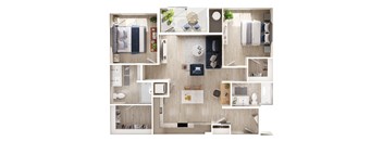 a floor plan of a 1 bedroom apartment at the crossings at white marsh apartments in white marsh