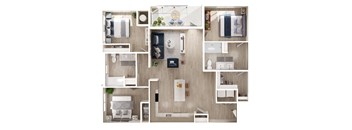 a floor plan of a 1 bedroom apartment at the crossings at white marsh apartments in white marsh