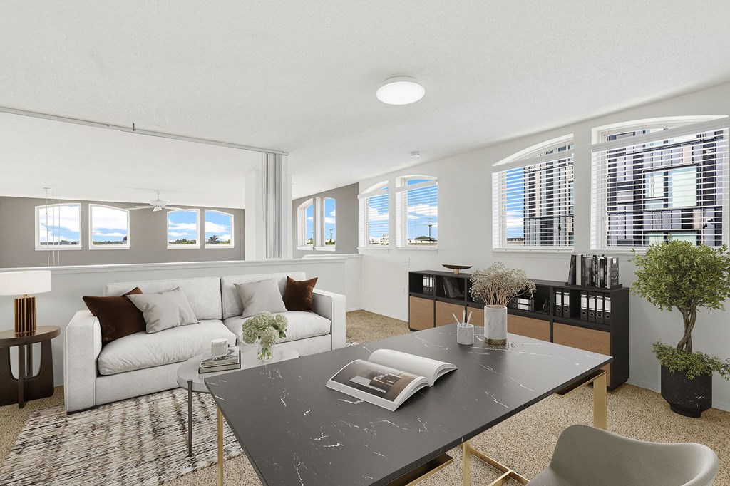 Uptown lake with loft designed as an office