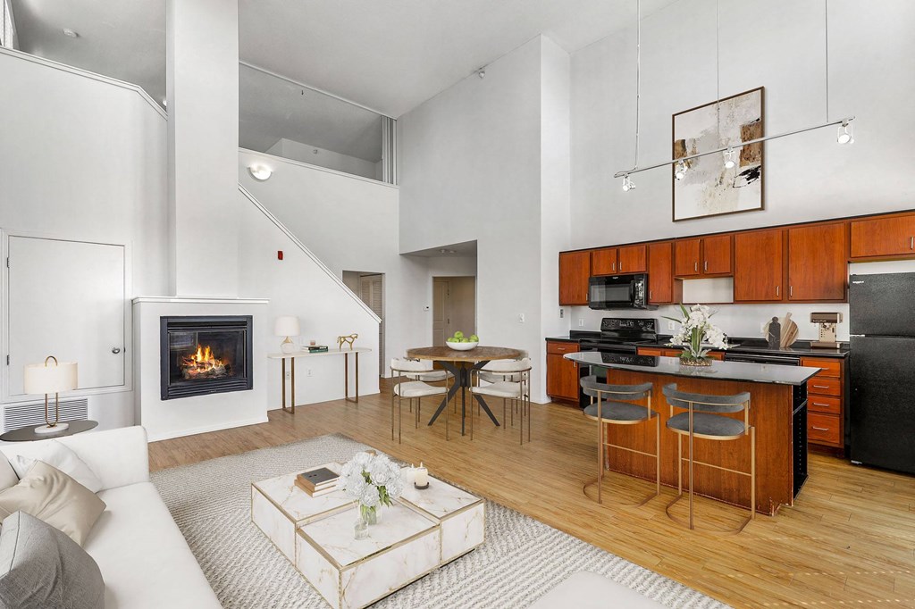 Uptown Lake two story loft with fireplace