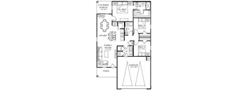 a floor plan of a house with a kitchen and a living room