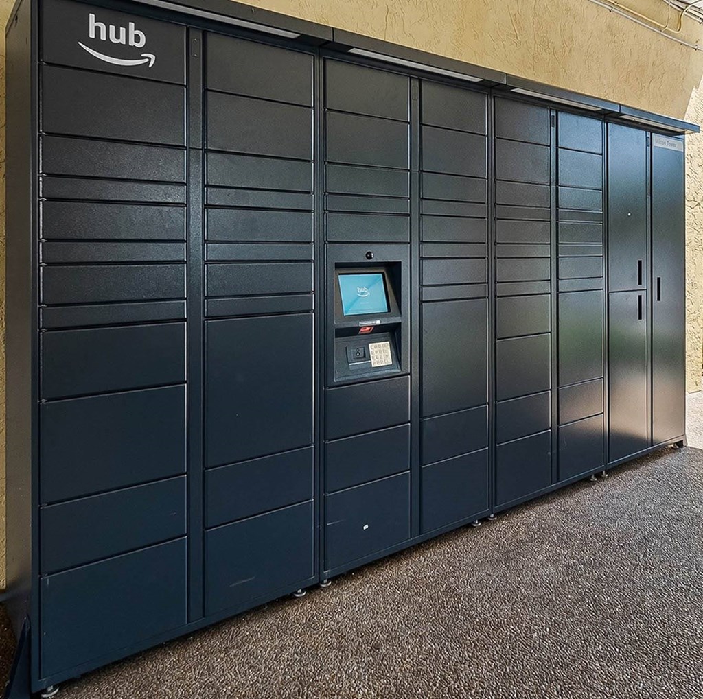 Wilton Tower apartments in Wilton Manors Florida photo of amazon package lockers