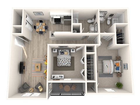 2 Bed, 2 Bath, 1002 sq. ft. Balcony