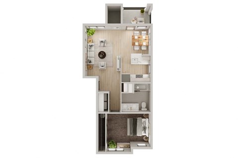 a floor plan of a 1 bedroom apartment