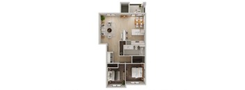 a floor plan of a bedroom apartment