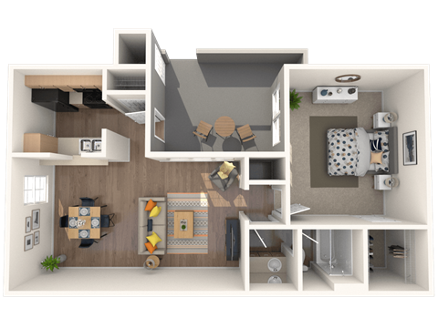 NC_Charlotte_HuntersPointe_OneBedroomGarden_2_FloorPlan.