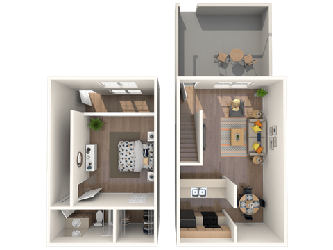 NC_Charlotte_HuntersPointe__OneBedroomGarden_Loft_FloorPlan.