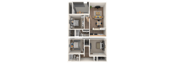 NC_Charlotte_HuntersPointe_ThreeBedroomGarden_Loft_FloorPlan.