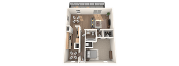 floor plan 1 Bed - 1 Bath, 992 sq ft Eden A5