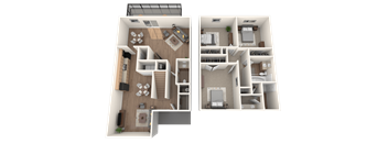 floor plan 3 Bed - 2 Bath, 1578 sq ft Tuscan C2