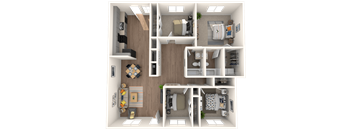 Amber Grove Apartments in Marietta Georgia photo of a four bedroom floorplan