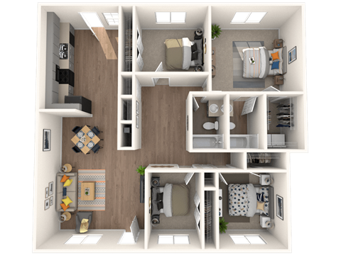 Amber Grove Apartments in Marietta Georgia photo of a four bedroom floorplan