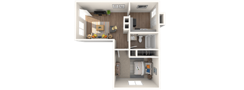 Amber Grove Apartments in Marietta Georgia photo of a floor plan of a 1 bedroom apartment