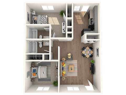 Amber Grove Apartments in Marietta Georgia photo of a two bedroom two bathroom floorplan