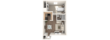 a floor plan of a 1 bedroom apartment
