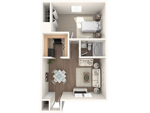 a floor plan of a 1 bedroom apartment