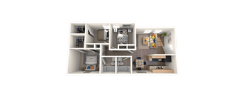 Monarch Pass apartments in Forth Worth, TX photo of a three bedroom floorplan