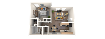 Monarch Pass apartments in Forth Worth, TX photo of a floor plan of a 1 bedroom apartment