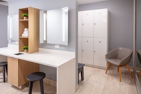 a room with a desk and a chair