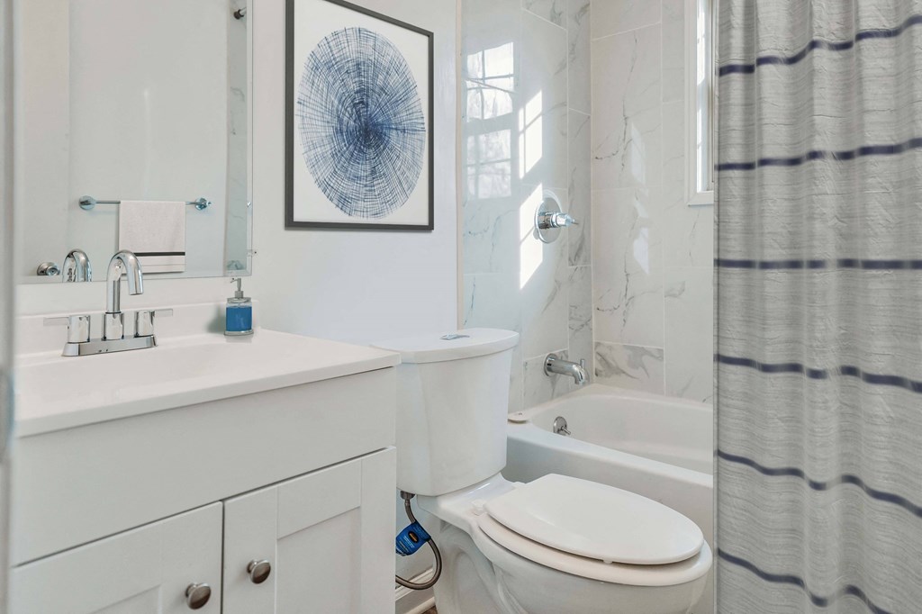 a white bathroom with a shower and a toilet and a sink
