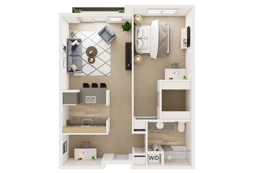 1 Bed with Den and Balcony Stacks 3 4 and 5