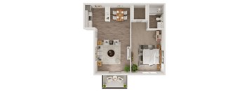a floor plan of a one bedroom apartment
