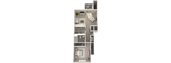 a floor plan of a two bedroom apartment
