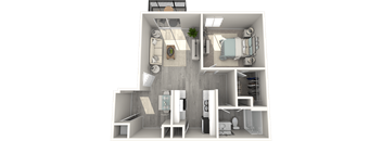 a floor plan of a one bedroom apartment