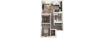 one bedroom plus den floorplan