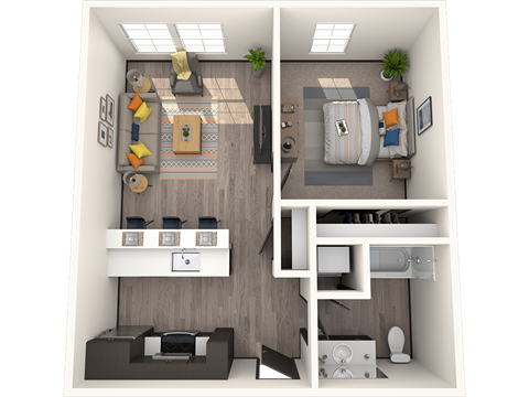 one bedroom floorplan