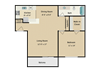 Aya 1 bedroom 1 bath A floor plan