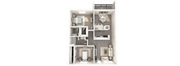 a floor plan of a 1 bedroom apartment