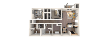 a floor plan of a 1 bedroom apartment