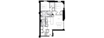 2 bed 2 bath - 1281 sq ft.  B5,