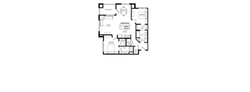 A black and white image of a house floor plan.