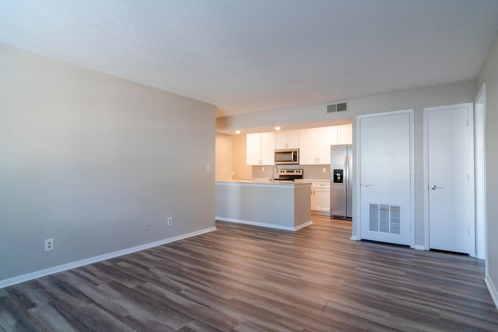 2100 Defoors apartment in Atlanta Georgia photo of living room with view of kitchen