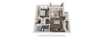 a 1 bedroom floorplan is shown in this illustration