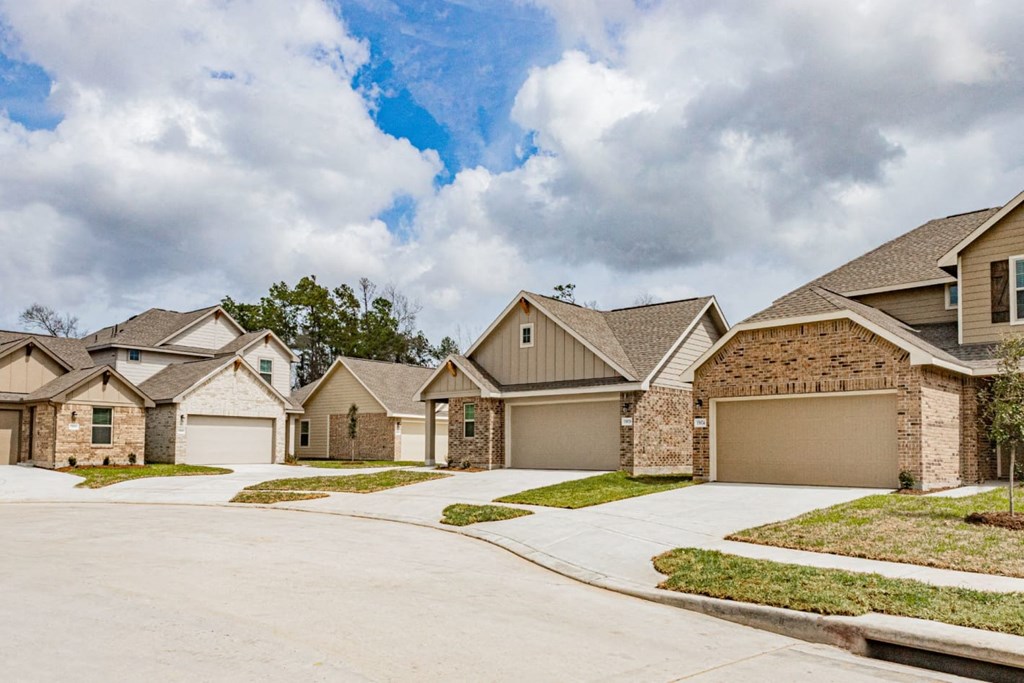 a row of houses on a street