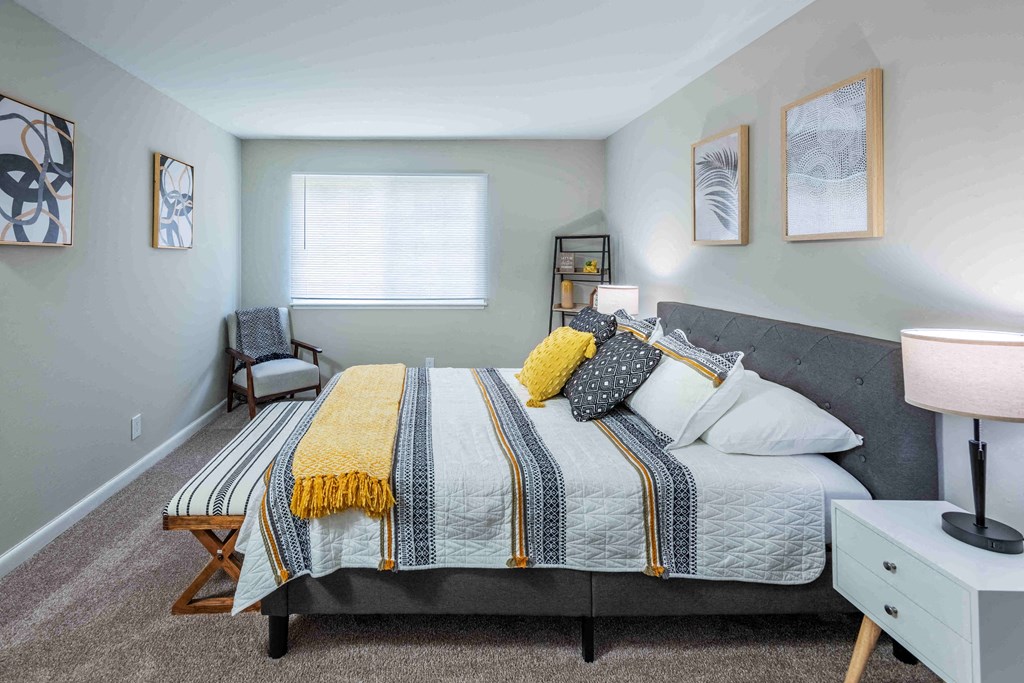 Grand Arbor Reserve Apartments in Raleigh, NC photo of a bedroom with plush carpeting