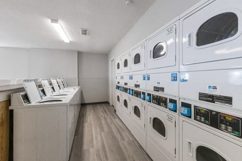the preserve at cardinal courts laundry room with washers and dryers