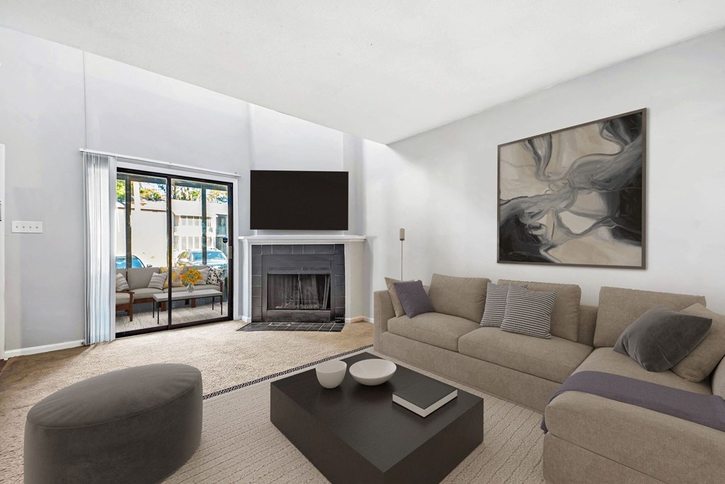 Greentree Apartments in Savannah, GA photo of a living room with a couch and a coffee table