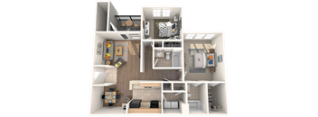 a floor plan of a 3 bedroom apartment