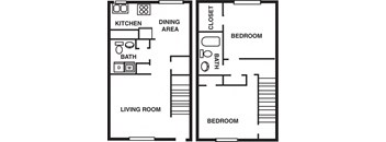 2 BED 2.5 BATH TOWNHOME