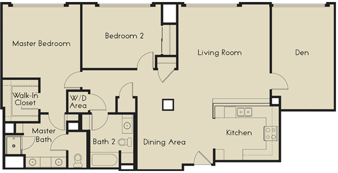 2 bed  2 Bath 1453-1493 square feet floor plan L