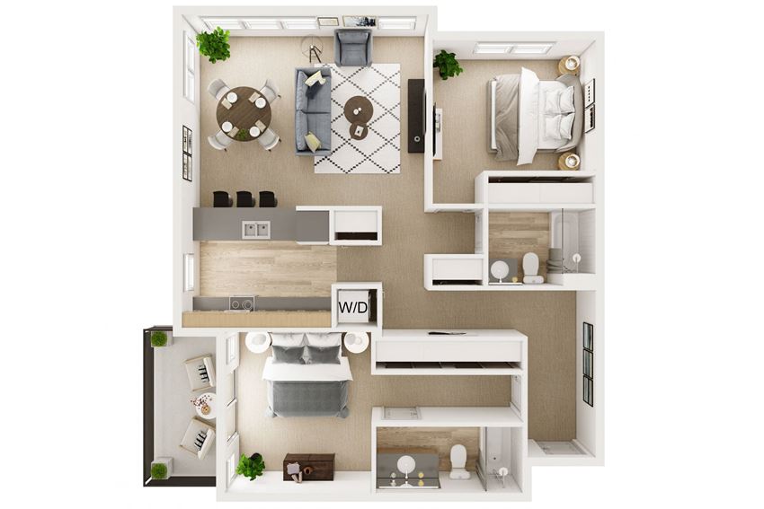 2 Bed 2 Bath with Patio Stack 6