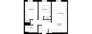 a floor plan of a bedroom apartment
