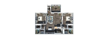 A series of images showing different views of a room with furniture.