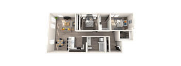 a floor plan of a 2 bedroom A apartment