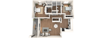 The Element at River Pointe apartments in Jacksonville Florida photo of two bedroom two bathroom floorplan
